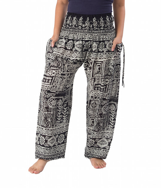 Smocked Waist Harem Boho Pants – Lannaclothesdesign Shop