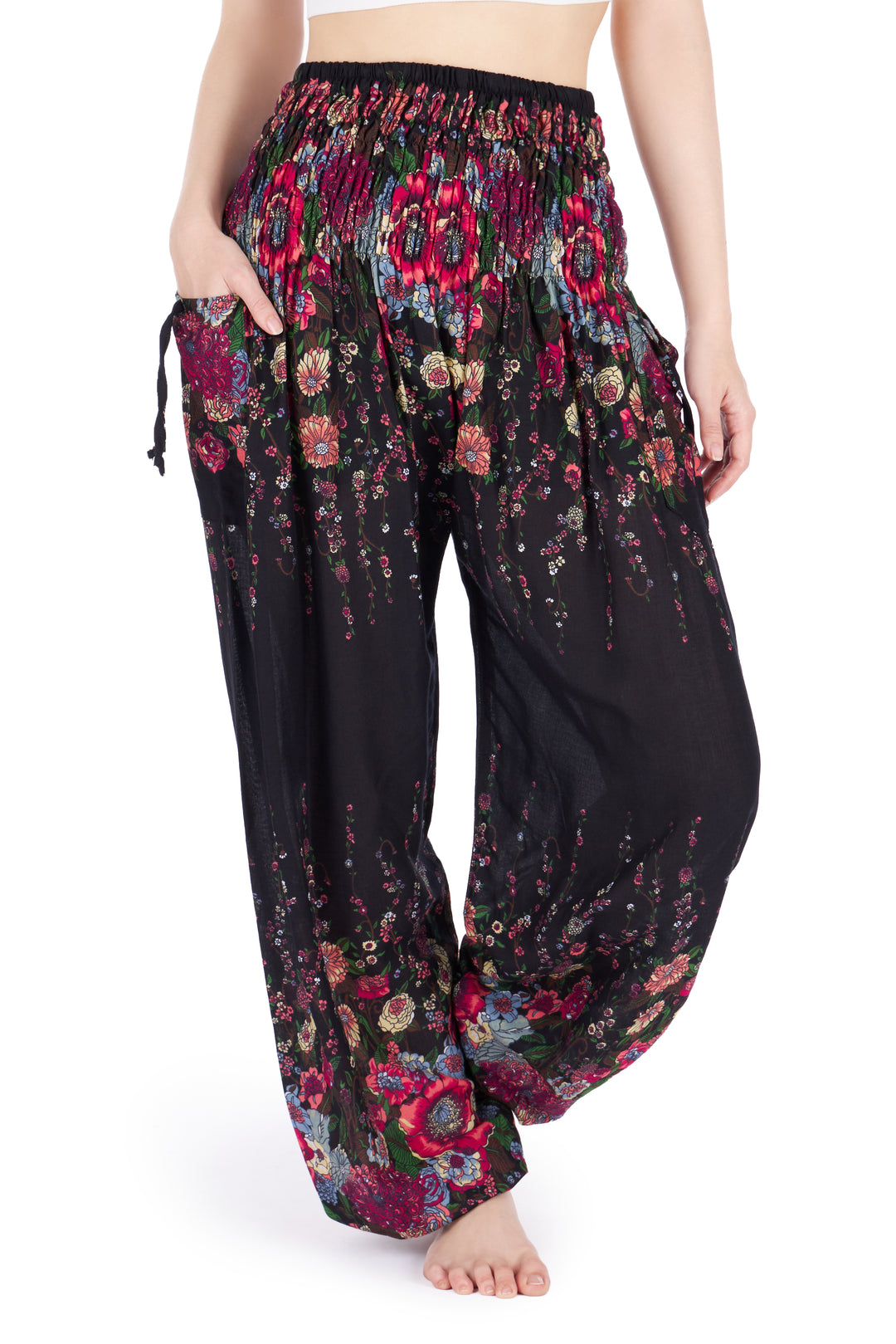 Floral harem pants best sale