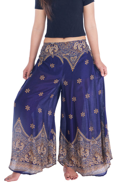 Women's Palazzo Pants: Boho Wide Leg Trousers – Lannaclothesdesign Shop