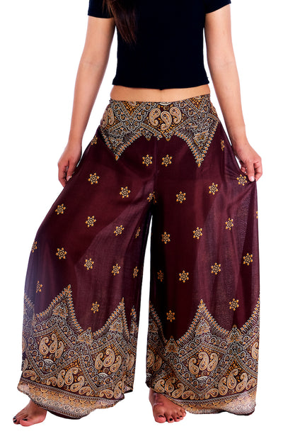 Women's Palazzo Pants: Boho Wide Leg Trousers – Lannaclothesdesign Shop