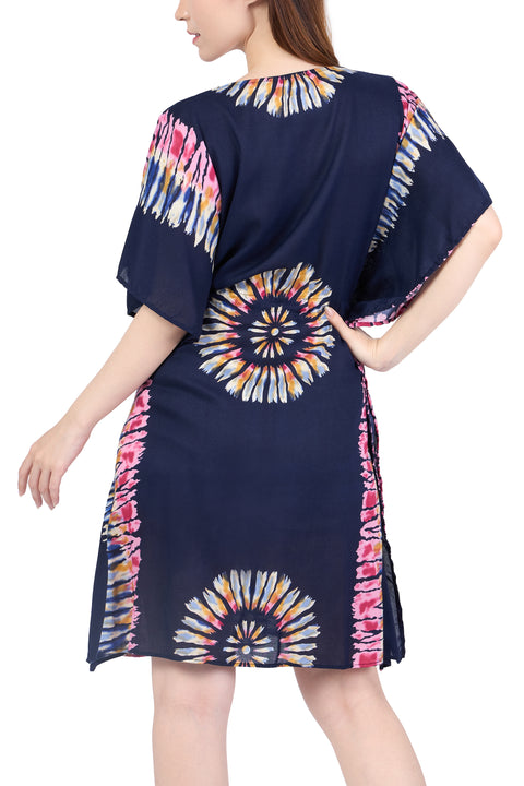 Rayon Boho Tops for Women One Size - Kimono - Dark Blue