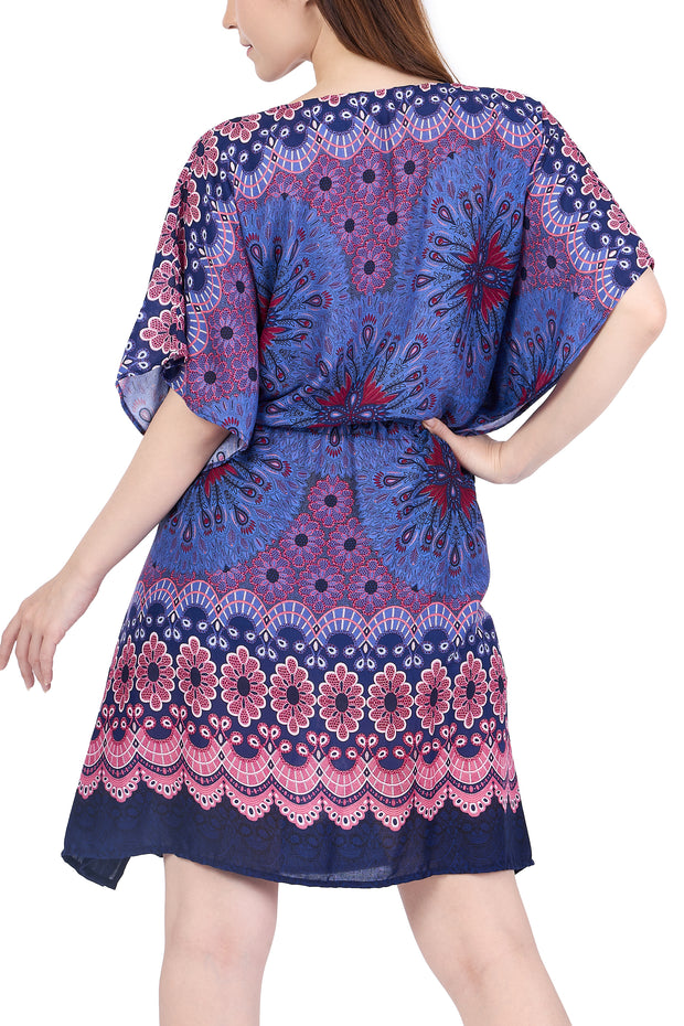 Rayon Boho Tops for Women One Size - Kimono - Dark Blue