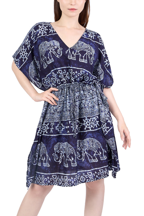 Rayon Boho Tops for Women One Size - Kimono - Dark Blue