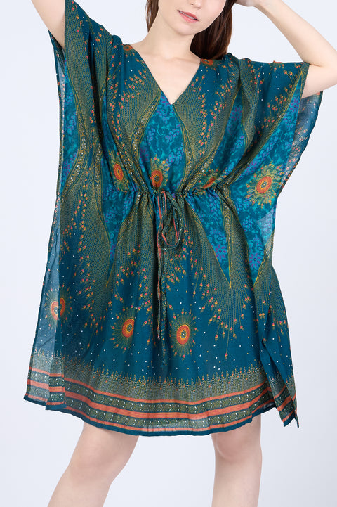 Rayon Boho Tops for Women One Size - Kimono - Teal