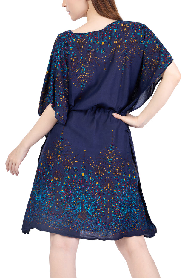 Rayon Boho Tops for Women One Size - Kimono - Dark Blue