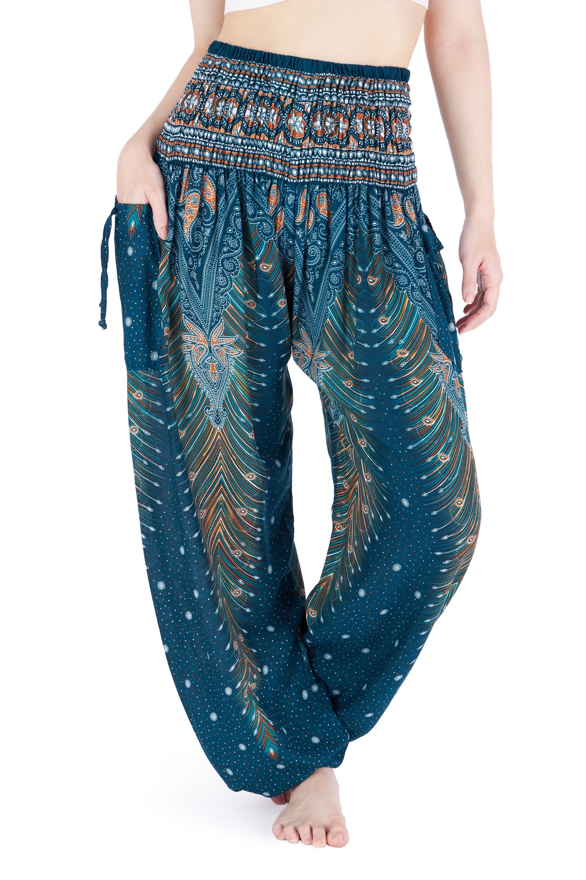 Peacock Boho Harem Pants – Lannaclothesdesign Shop