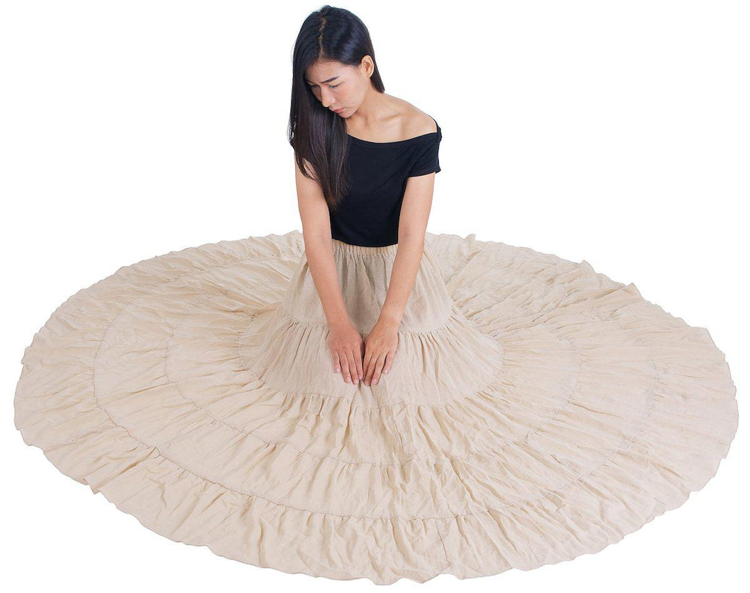 Beige ruffle skirt best sale