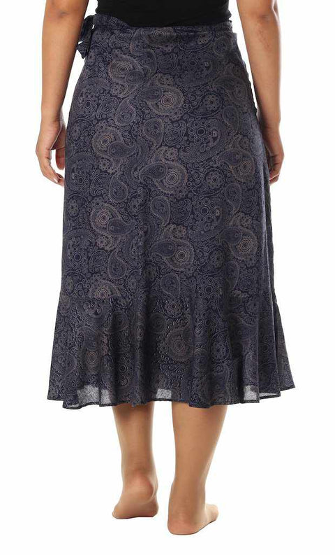 DARK BLUE BEACH WRAP SKIRT-Rayon Skirt-Lannaclothesdesign Shop-Lannaclothesdesign Shop